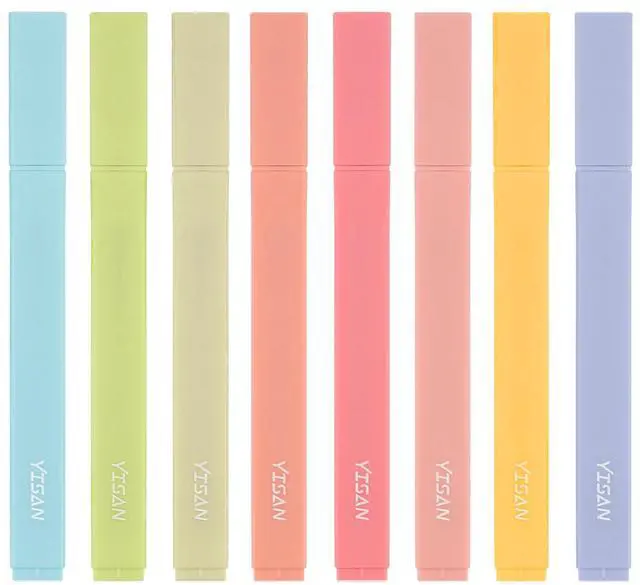 Main image of Highlighters, Assorted Colors, 8-Pack | Pastel, Bible Highlighters No Bleed, Soft Chisel Tip, Cute Aesthetic for Book Journal,70948
