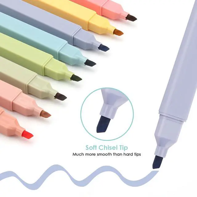Alt view image 2 of 5 - Highlighters, Assorted Colors, 8-Pack | Pastel, Bible Highlighters No Bleed, Soft Chisel Tip, Cute Aesthetic for Book Journal,70948