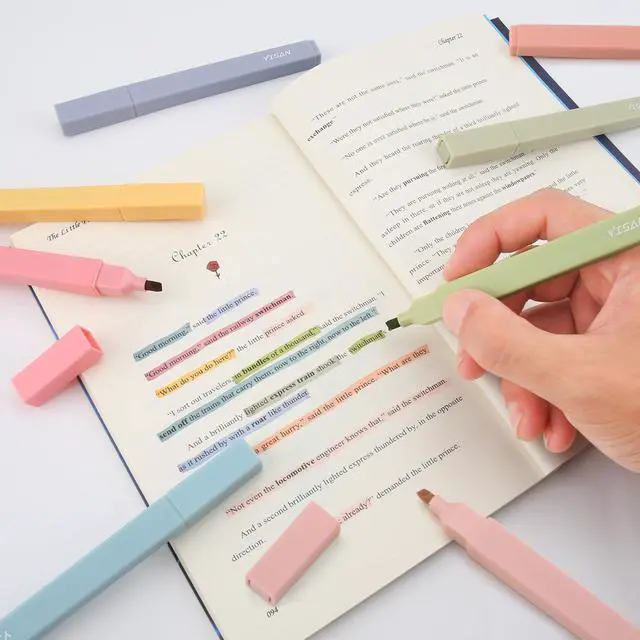 Alt view image 4 of 5 - Highlighters, Assorted Colors, 8-Pack | Pastel, Bible Highlighters No Bleed, Soft Chisel Tip, Cute Aesthetic for Book Journal,70948
