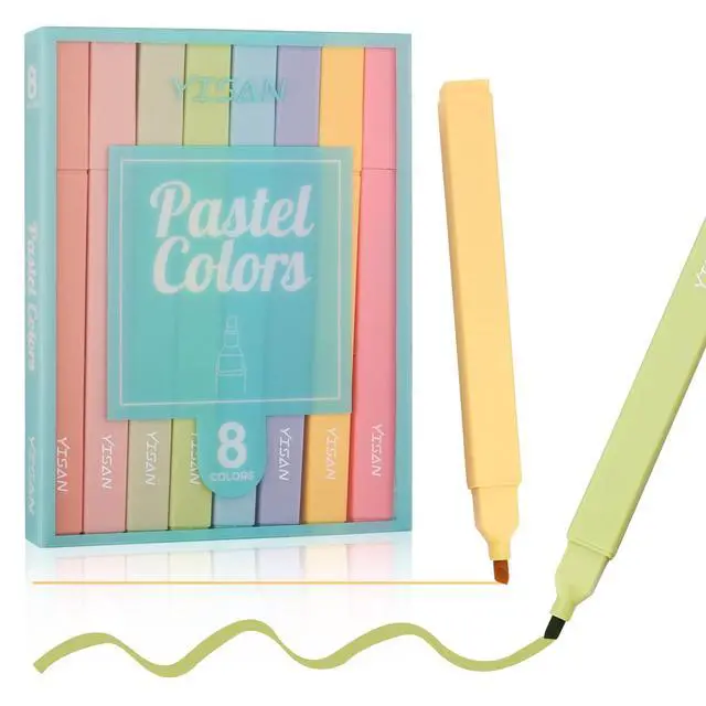 Alt view image 5 of 5 - Highlighters, Assorted Colors, 8-Pack | Pastel, Bible Highlighters No Bleed, Soft Chisel Tip, Cute Aesthetic for Book Journal,70948
