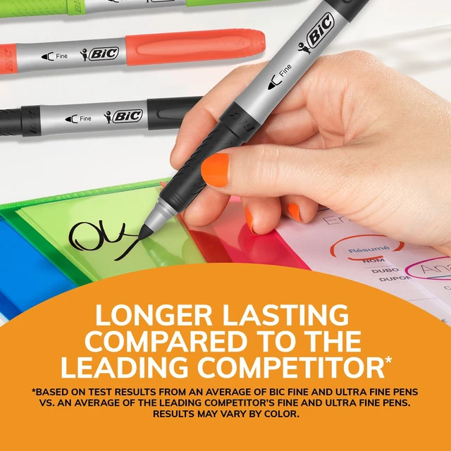Alt view image 2 of 6 - Intensity Black Permanent Markers, Fine Point, 5-Count Pack of Black Markers With Non-Slip Grip for Comfort and Control