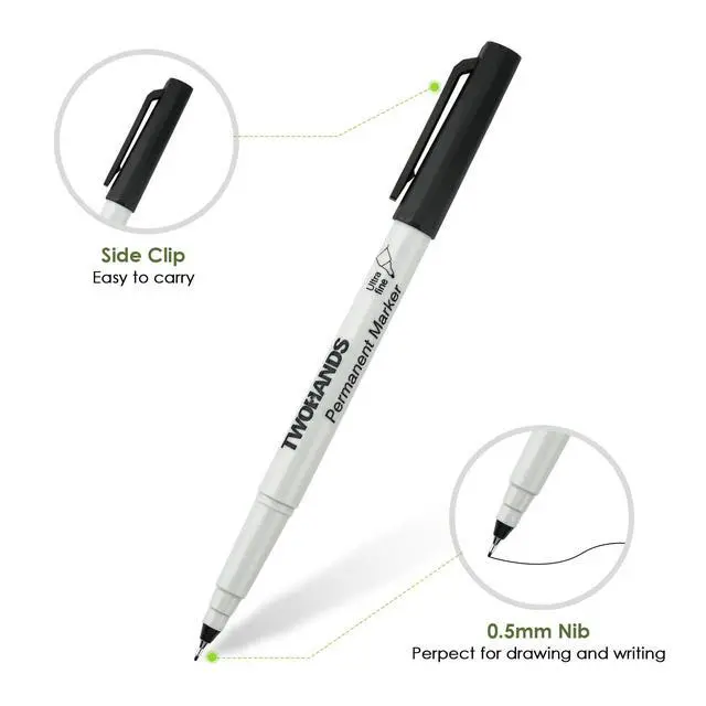 Alt view image 2 of 6 - Permanent Markers Ultra Fine Tip Black,0.5mm,12 Count | Fine Point For Metal,Wood,Stones,Glass,21618