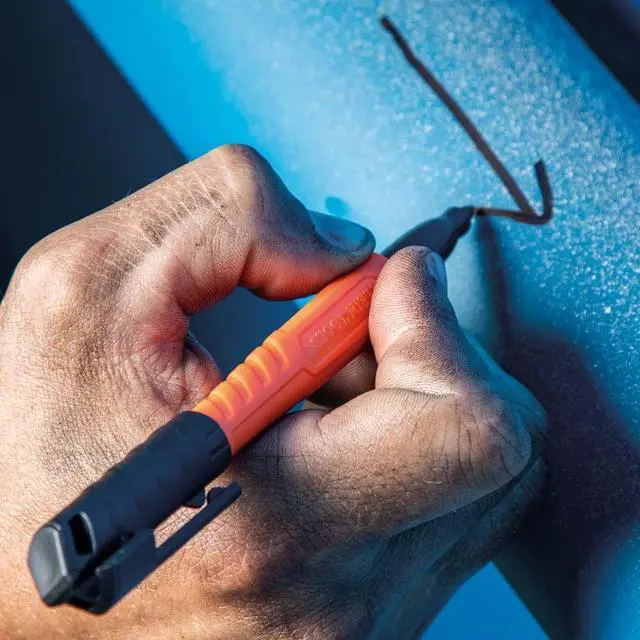 Alt view image 7 of 7 - 861914 Skribes Fine Tip Permanent Markers, Assorted Colors, Hard Hat Clip, Multi-Surface Jobsite Marker for Wet, Dry and Oily Surfaces, 4-Pack