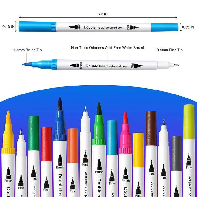 Alt view image 4 of 7 - 36 Art Markers for Adult Coloring Books, Art Supplies, DualTip | Fine & Watercolor Brush Pens for Lettering Drawing Journaling Calligraphy, Back-to-School Gifts for Teens Girls