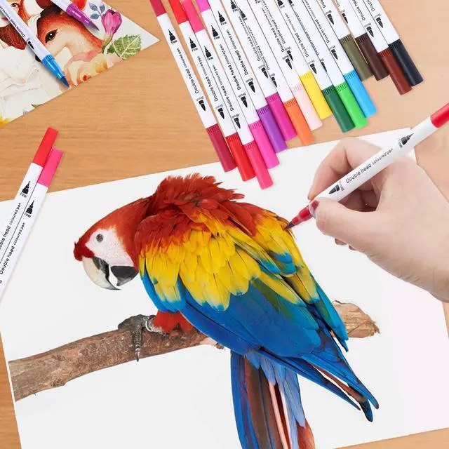 Alt view image 7 of 7 - 36 Art Markers for Adult Coloring Books, Art Supplies, DualTip | Fine & Watercolor Brush Pens for Lettering Drawing Journaling Calligraphy, Back-to-School Gifts for Teens Girls