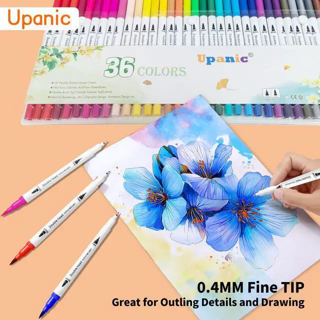Alt view image 6 of 7 - 36 Art Markers for Adult Coloring Books, Art Supplies, DualTip | Fine & Watercolor Brush Pens for Lettering Drawing Journaling Calligraphy, Back-to-School Gifts for Teens Girls