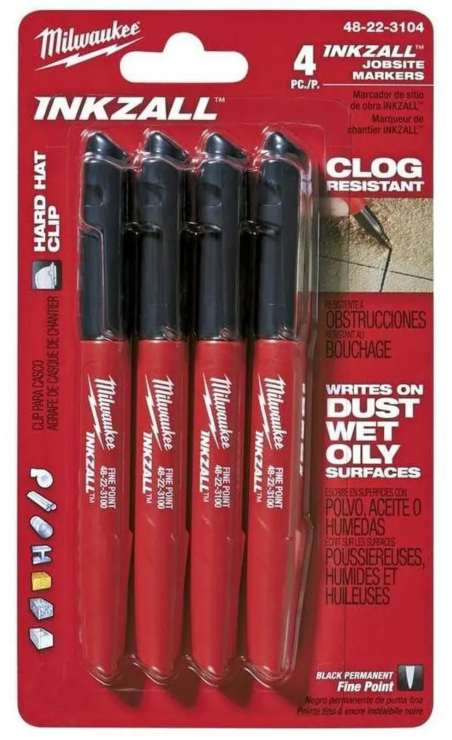 Main image of 48-22-3104 Inkzall Point Marker, Fine, Black, 4-Pack