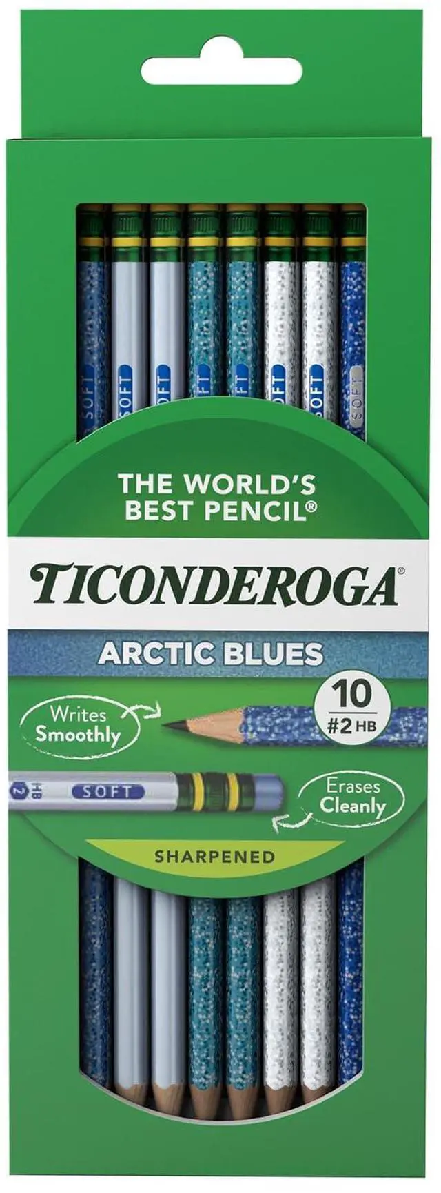 Main image of Wood-Cased Pencils Pre-Sharpened, Arctic Blues, 10 Count | Ideal for writing, drawing, schoolwork, classrooms and office use