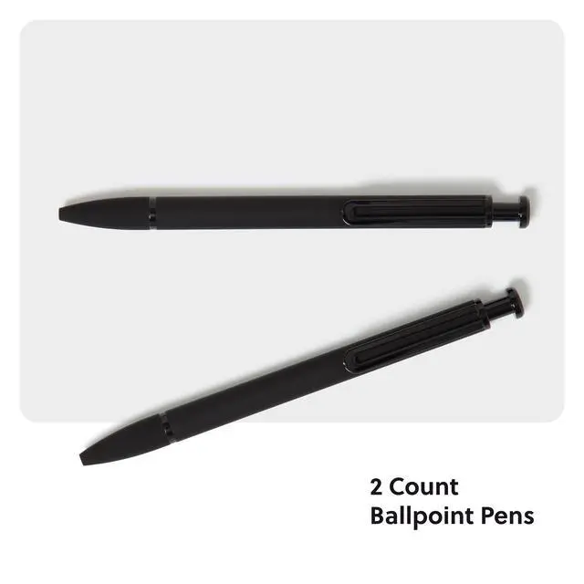 Alt view image 2 of 7 - Ballpoint Pens, 2 Pack, Bold 1.0 mm Point Black Ink, Black