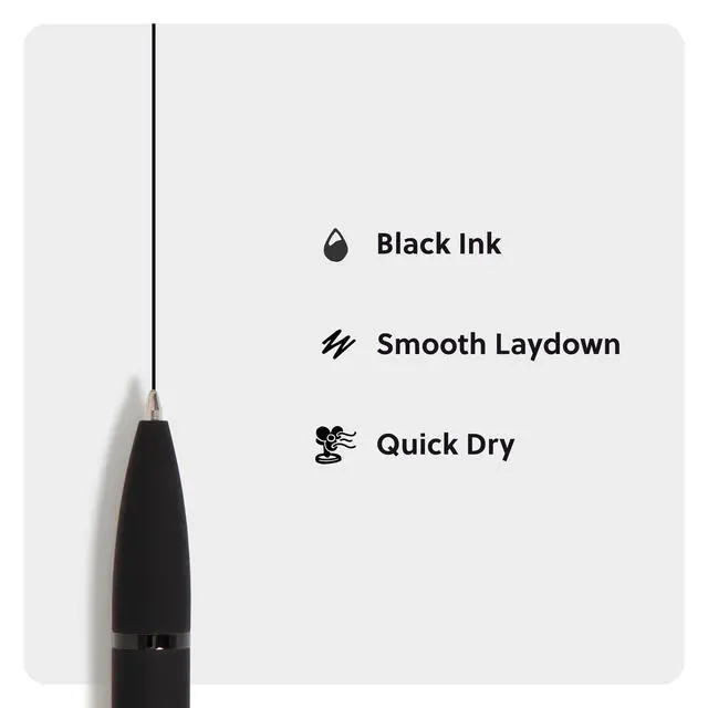 Alt view image 4 of 7 - Ballpoint Pens, 2 Pack, Bold 1.0 mm Point Black Ink, Black