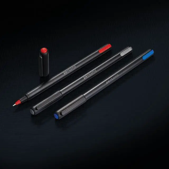 Alt view image 7 of 7 - Ballpoint Pens, 25 Count, Black, Red & Blue Colored Ink, 0.7 mm Fine Point, Smooth Writing For Journaling & Note Taking (PEN12126)