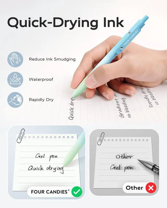 Alt view image 4 of 7 - Gel Pens, 5 Pcs 0.7mm Fine Point Quick Dry Black Ink Pen | Smooth Writing Gel Pens for Journaling, Note Taking, Nurse Aesthetic, Cute Office School Supplie(Gradient)