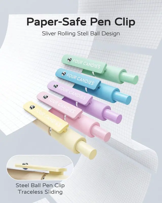 Alt view image 6 of 7 - Gel Pens, 5 Pcs 0.7mm Fine Point Quick Dry Black Ink Pen | Smooth Writing Gel Pens for Journaling, Note Taking, Nurse Aesthetic, Cute Office School Supplie(Gradient)