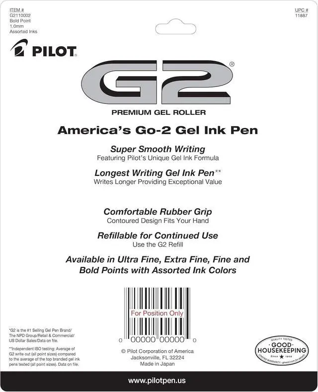 Alt view image 2 of 5 - G2 Gel-Ink Pens, Bold Point (1.0mm), 1.0 Gel Pens, Assorted, 10-Pack