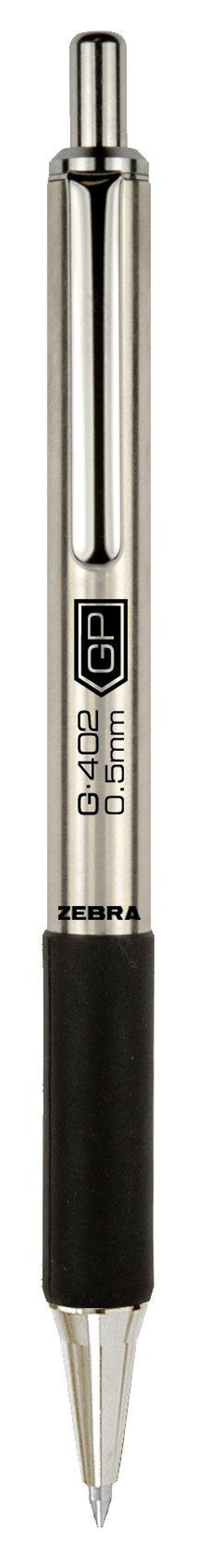 Alt view image 2 of 7 - STEEL G-402 Retractable Gel Pen, Black Ink, 0.5mm, 2-Pack | Stainless Steel Weighted Barrel, Comfort Grip, Easy-Glide Smooth, Skipless Ink, Fine Point, School & Office Supplies (49212)
