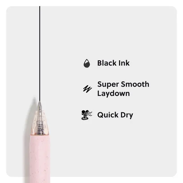 Alt view image 4 of 6 - U-Eco Recycled Gel Click Pens, Set of 12, Pastel Speckle, Medium (0.7 mm) Point, Black Ink