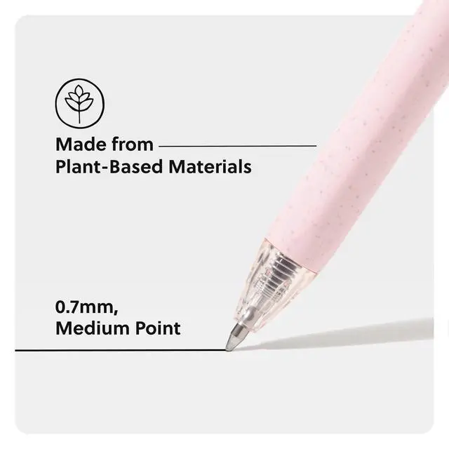 Alt view image 3 of 6 - U-Eco Recycled Gel Click Pens, Set of 12, Pastel Speckle, Medium (0.7 mm) Point, Black Ink
