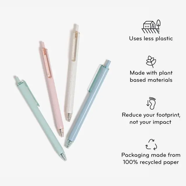 Alt view image 5 of 6 - U-Eco Recycled Gel Click Pens, Set of 12, Pastel Speckle, Medium (0.7 mm) Point, Black Ink
