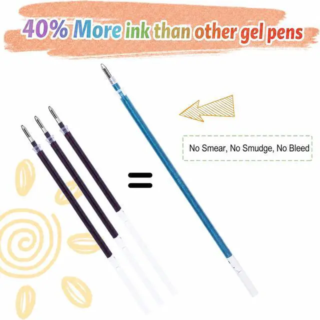Alt view image 3 of 7 - Gel Pens for Adult Coloring Books, 30 Colors Fine Point Gel Marker Pens | Longest-Lasting Colored Gel Ink Pens for Journaling, Drawing and DIY Work