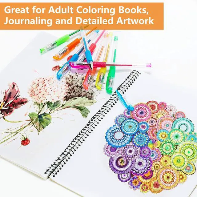 Alt view image 4 of 7 - Gel Pens for Adult Coloring Books, 30 Colors Fine Point Gel Marker Pens | Longest-Lasting Colored Gel Ink Pens for Journaling, Drawing and DIY Work