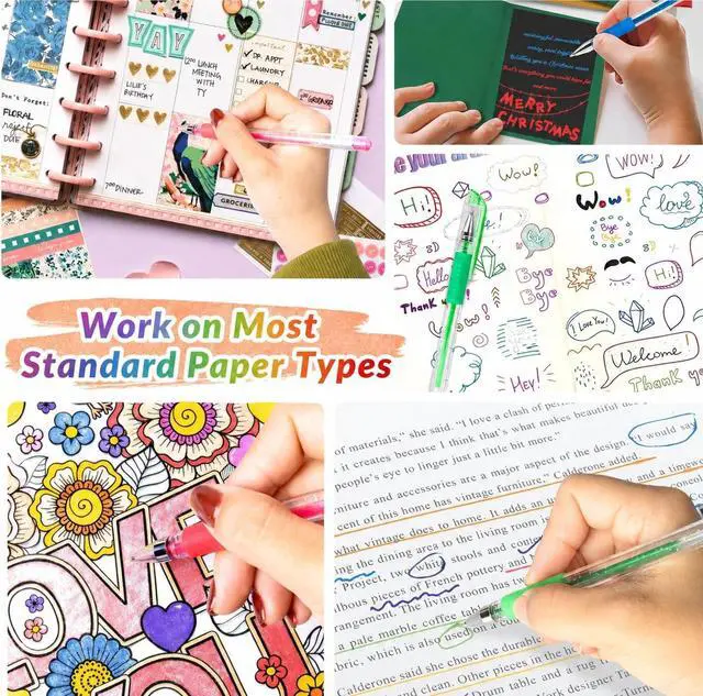 Alt view image 6 of 7 - Gel Pens for Adult Coloring Books, 30 Colors Fine Point Gel Marker Pens | Longest-Lasting Colored Gel Ink Pens for Journaling, Drawing and DIY Work