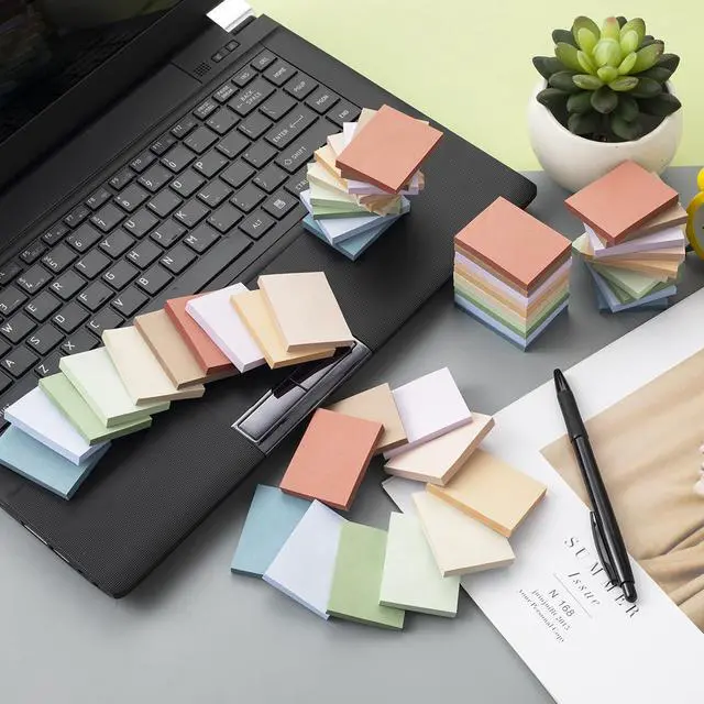 Alt view image 3 of 6 - (50 Pads) Sticky Notes 1.5x2, Vintage Colors, 10 Colors Self Sticky Notes | Easy to Post for Home, Office, Notebook
