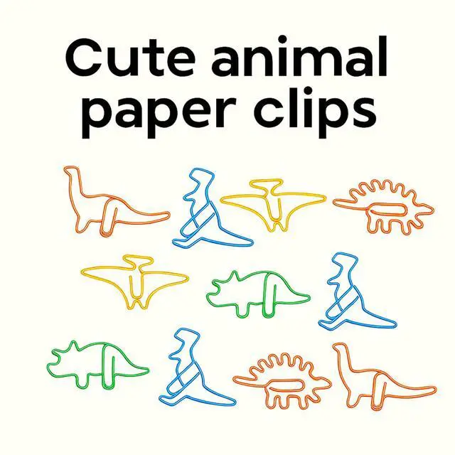 Alt view image 3 of 5 - Cute Fun Dinosaur Paper Clips 50 Pcs, Dinosaur Gifts for Women | Decorative Bookmarks and Desk Accessories, Fun Dinosaur Gifts for Women, Students, Teachers and Dinosaur Lovers