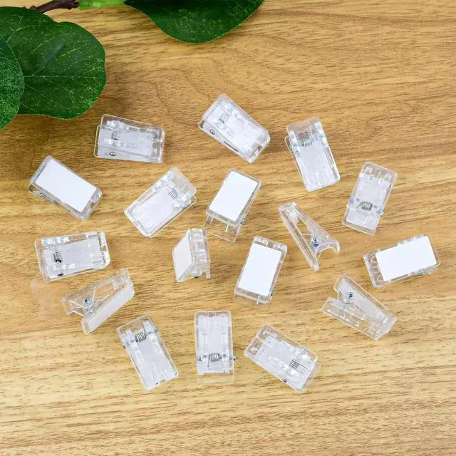 Alt view image 7 of 7 - 20 Pieces Self Adhesive Clips for Photo Sticky Clips for Wall Tapestry Wall Hanging Clips Sticky Spring Clips for Office Home Clear Plastic Sticky Clip for Poster Paper Self-Adhesive Clips for Hanging