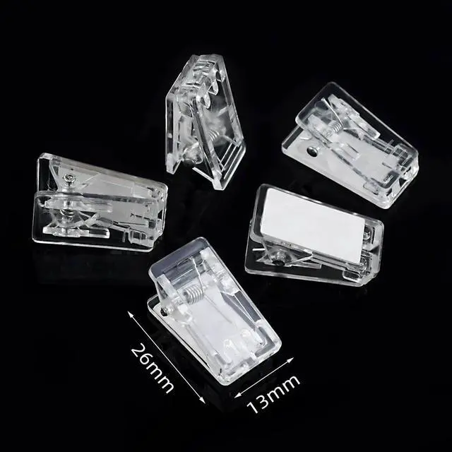 Alt view image 6 of 7 - 20 Pieces Self Adhesive Clips for Photo Sticky Clips for Wall Tapestry Wall Hanging Clips Sticky Spring Clips for Office Home Clear Plastic Sticky Clip for Poster Paper Self-Adhesive Clips for Hanging