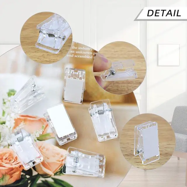 Alt view image 5 of 7 - 20 Pieces Self Adhesive Clips for Photo Sticky Clips for Wall Tapestry Wall Hanging Clips Sticky Spring Clips for Office Home Clear Plastic Sticky Clip for Poster Paper Self-Adhesive Clips for Hanging