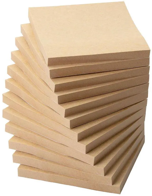 Main image of Kraft Sticky Notes, 3"x3", 12 Pads, 720 Sheets, Brown | Sticky Notes Bulk, Self-Stick Note Pads, Perfect for Office, School, Home, Study & Organization