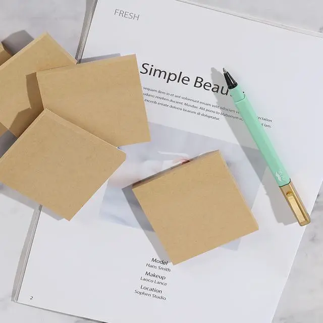 Alt view image 6 of 7 - Kraft Sticky Notes, 3"x3", 12 Pads, 720 Sheets, Brown | Sticky Notes Bulk, Self-Stick Note Pads, Perfect for Office, School, Home, Study & Organization