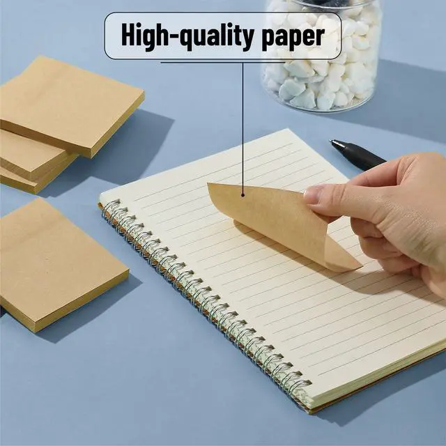 Alt view image 3 of 7 - Kraft Sticky Notes, 3"x3", 12 Pads, 720 Sheets, Brown | Sticky Notes Bulk, Self-Stick Note Pads, Perfect for Office, School, Home, Study & Organization