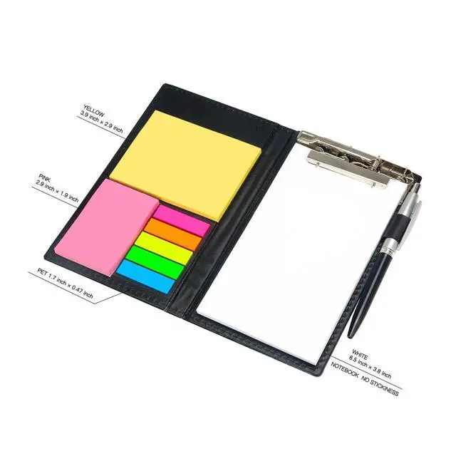 Alt view image 2 of 7 - Sticky Notes Notebooks Colored Page Markers Bundle Set with Fashion Ballpoint Pen.