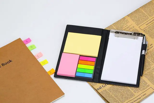 Alt view image 5 of 7 - Sticky Notes Notebooks Colored Page Markers Bundle Set with Fashion Ballpoint Pen.