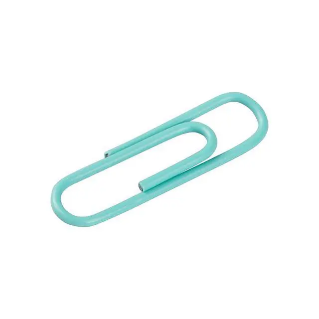 Alt view image 4 of 4 - Colored Standard Paper Clips - Small - Teal - 100/pack