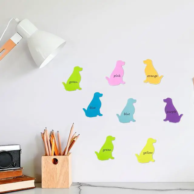 Alt view image 6 of 7 - Dog Sticky Notes with Paper Clips, 210 Sheets Cartoon Animal Self-Stick Notes Index Tabs Cute Dog Shape Memo Pads Index Tab for Reminders Office School and Home(7 Color)