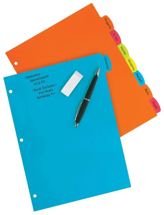 Alt view image 2 of 7 - Write & Erase Plastic Dividers, 8-Tab, Multicolor, 1 Set | For Organizing Reports and Projects, Reusable Durable Tabs, Write & Erase Design, 1.5x More Writing Space, Tear-Resistant