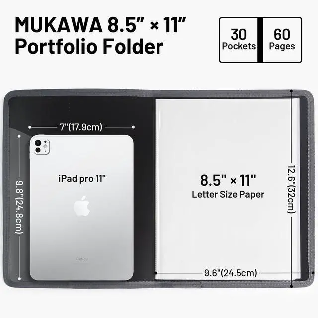 Alt view image 2 of 7 - Binder with Plastic Sleeves 30-Pocket, Display Book for 60 Pages, 8.5x11" Presentation Folders with Clear Sheet Protectors, Art Portfolio Binder for School & Office Document Organizer