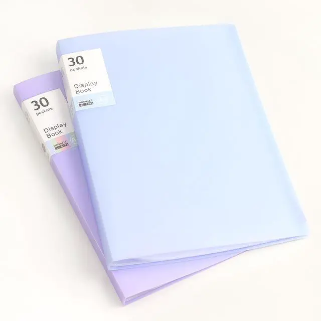 Alt view image 5 of 7 - Binder with Plastic Sleeves for A4 Size, 30 Pocket, 1 Pack, Blue | Pocket Portfolio Folder with Clear Sheet Protectors, Presentation Book for Artwork, Document Organizer
