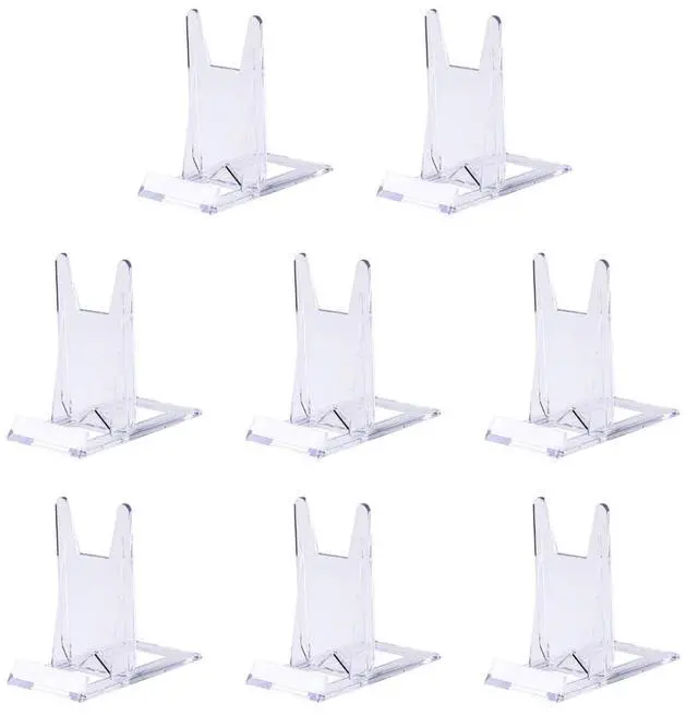 Main image of 8 Pcs Book Display Stand, Acrylic Book Stand for Comics, Magazines, Postcards, Art, DVDs, Albums, and Wallets