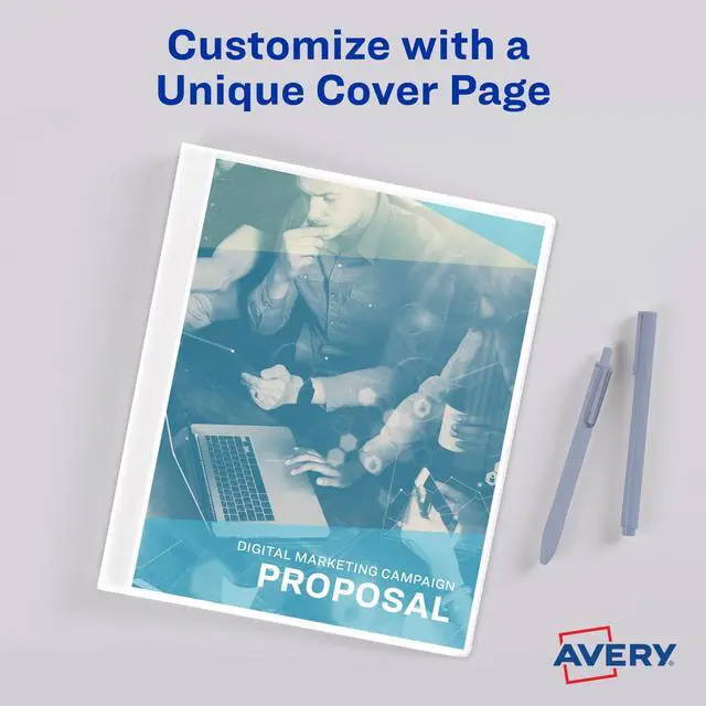 Alt view image 2 of 7 - Classic Presentation Book, Clear Front Window for Title Page, 12 Non-stick Pages, 1 White Book (47671)