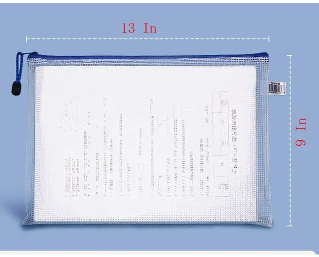 Alt view image 2 of 6 - Documents Storage Bag, 10 Pcs A4 Size PVC Waterproof Black Zipper File Envelopes for Home, Business Trips, Meetings, and Office (Black)