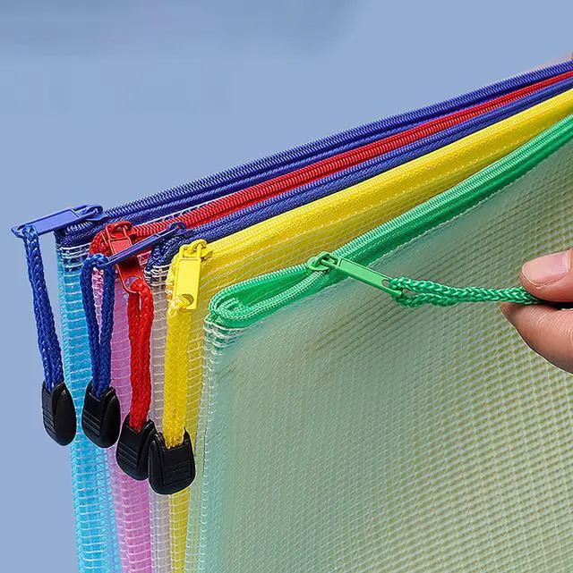 Alt view image 6 of 6 - Documents Storage Bag, 10 Pcs A4 Size PVC Waterproof Black Zipper File Envelopes for Home, Business Trips, Meetings, and Office (Black)