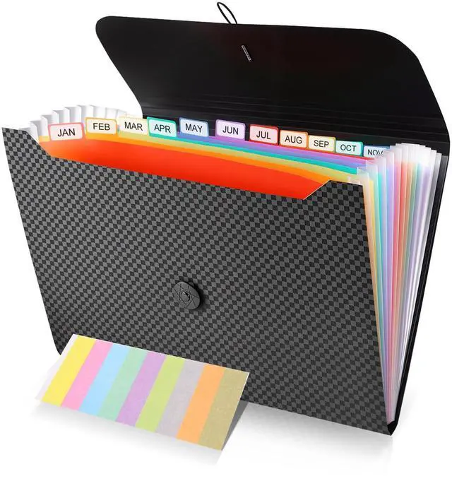 Main image of 13 Pocket Expanding File Organizer, Accordion Document Folder | with Color-Coded Labels, A4 Letter Size, Waterproof, Large Capacity, Paper Receipt Bill Holder for Home Office School Travel