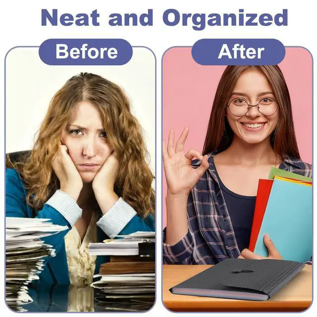 Alt view image 6 of 7 - 13 Pocket Expanding File Organizer, Accordion Document Folder | with Color-Coded Labels, A4 Letter Size, Waterproof, Large Capacity, Paper Receipt Bill Holder for Home Office School Travel