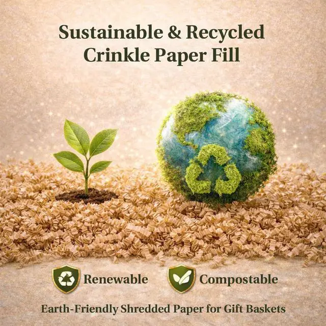 Alt view image 4 of 7 - Brown Crinkle Paper Filler - Shredded Paper, Gift Basket & Box Wrap | Confetti Stuffing for Christmas, Halloween, Thanksgiving, Valentine's Day, Easter, Mother's Day, Wedding, Birthday,5oz
