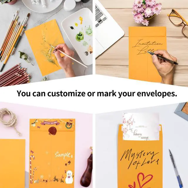 Alt view image 5 of 7 - 6x9 Envelopes Self Seal, Yellow Envelopes 6x9 Printable, Catalog Mailing Envelopes 6 x 9 Tear Resistant, Kraft Envelope for Mailing Letters, Documents, Photos, Invitation Cards