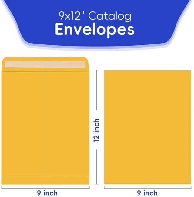 Alt view image 2 of 7 - 25 Pack 9 x 12 Catalog Mailing Envelopes, Self-Seal Brown Manilla Envelopes | Envelopes Letter Size for Mailing, Organize, storage, Home, Office Business