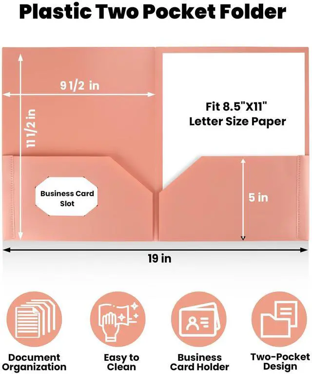 Alt view image 2 of 7 - Folders with Pockets (6 Pack, Vintage Colors), Plastic Folders with Pocket, Poly Folder for Documents Letter Size, 2 Pocket Folder for Kids, Home, School, Office
